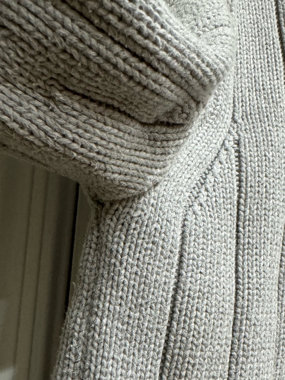 Polo Jeans Co Ralph Lauren Grey Ribbed 1/4 Zip Knit Cotton Sweater Mens Sz L - Picture 6 of 6